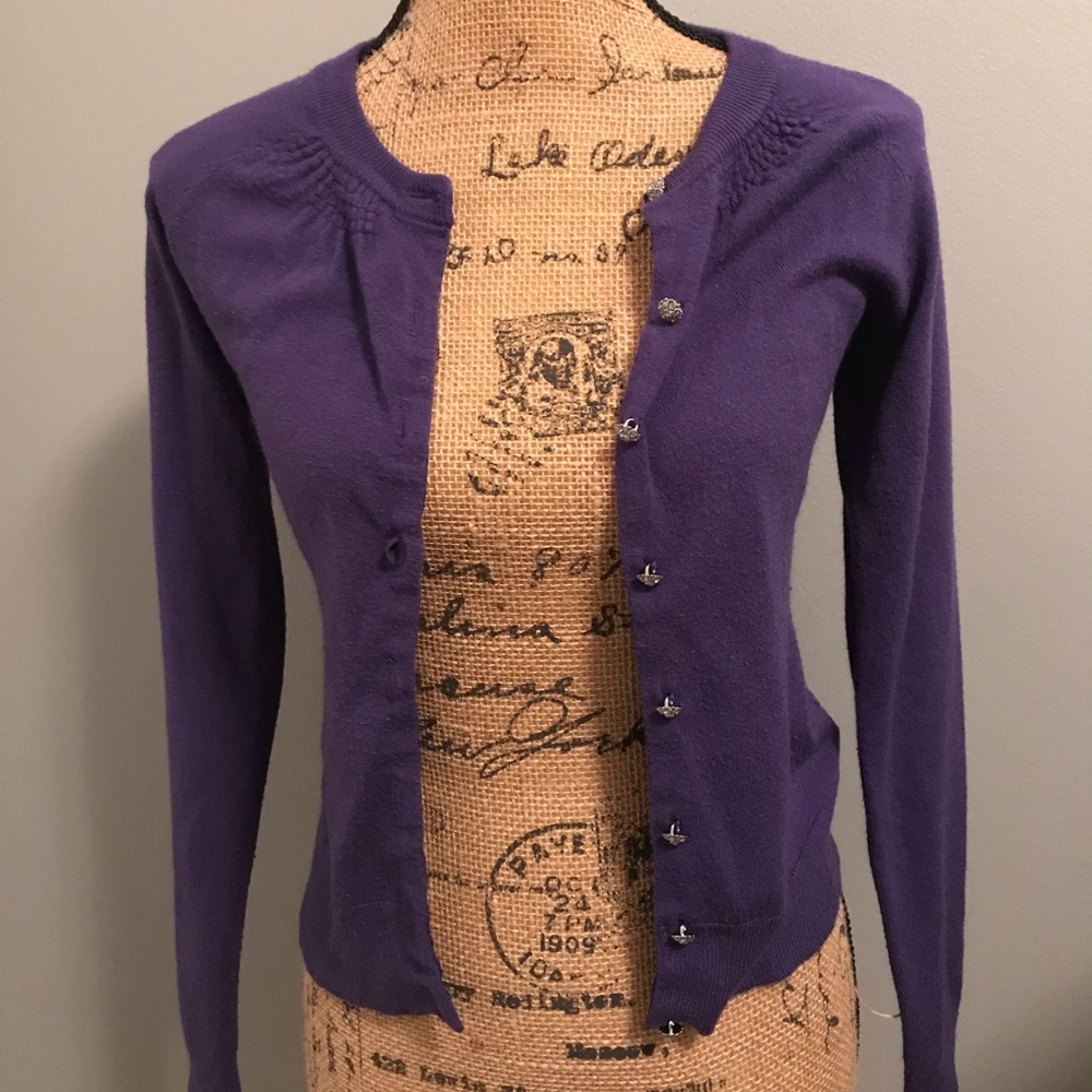 New York & Company purple cardigan
